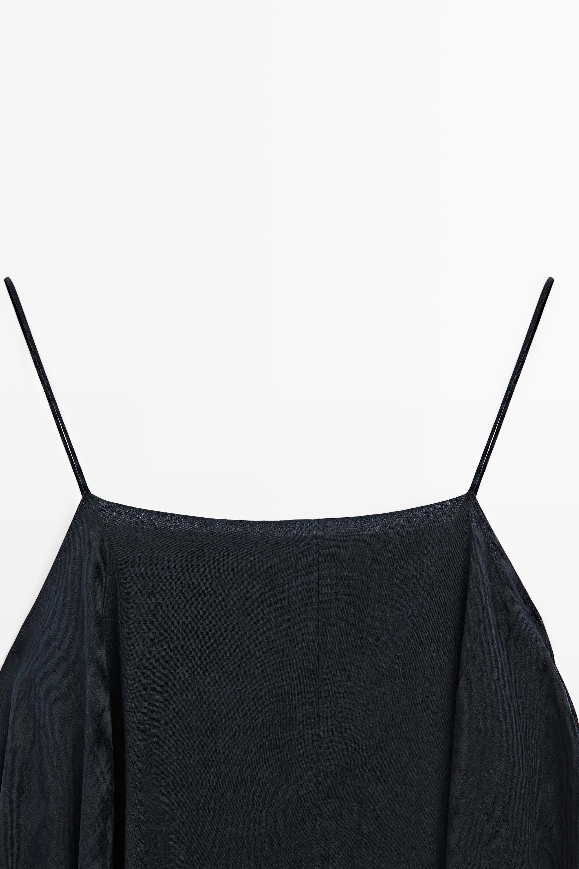 Midi dress with asymmetric ruffle detail